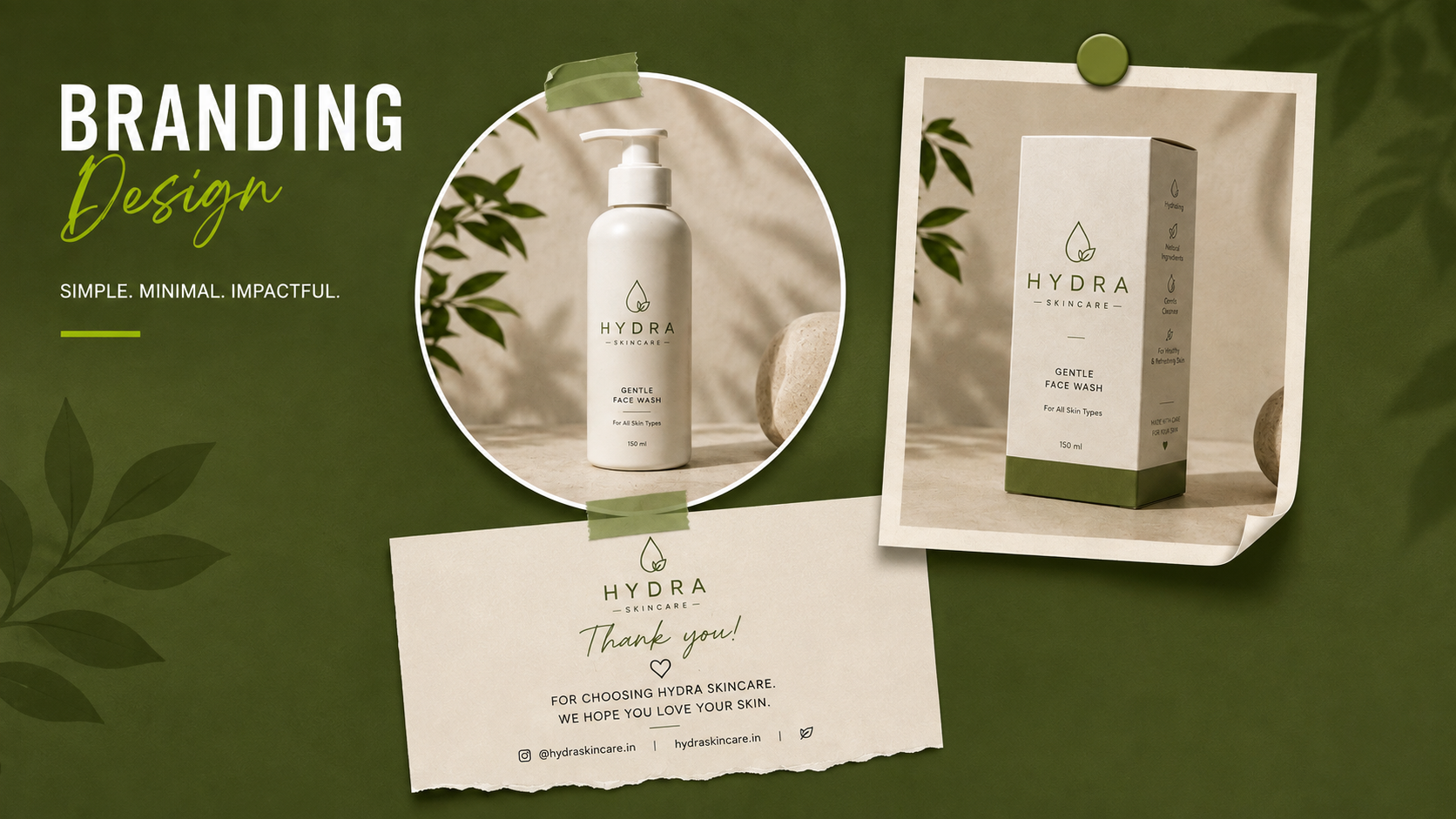 Hydra Skincare — Packaging — graphic design work by Disha Gamoth