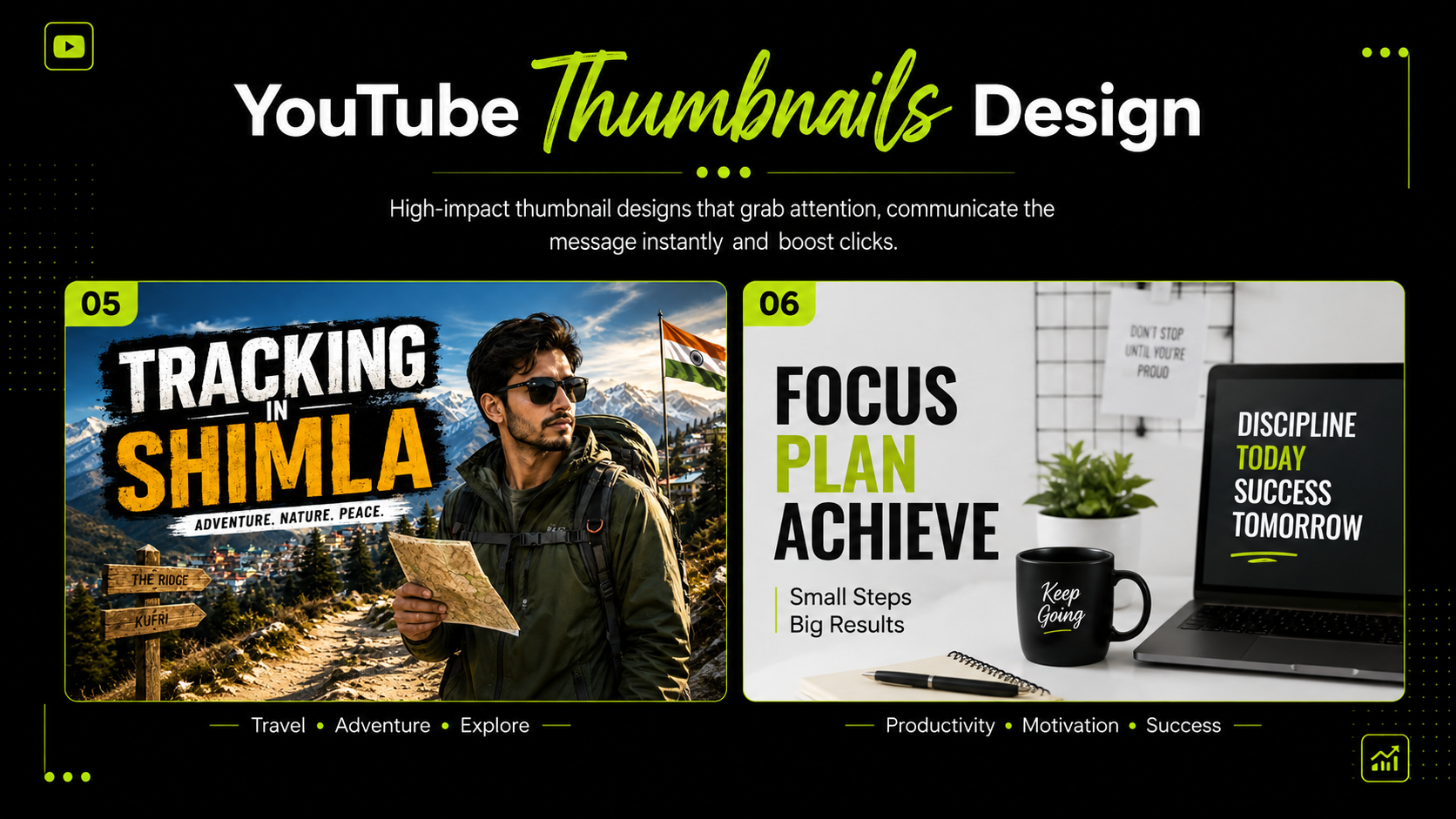 Thumbnails 05 — 06 — graphic design work by Disha Gamoth