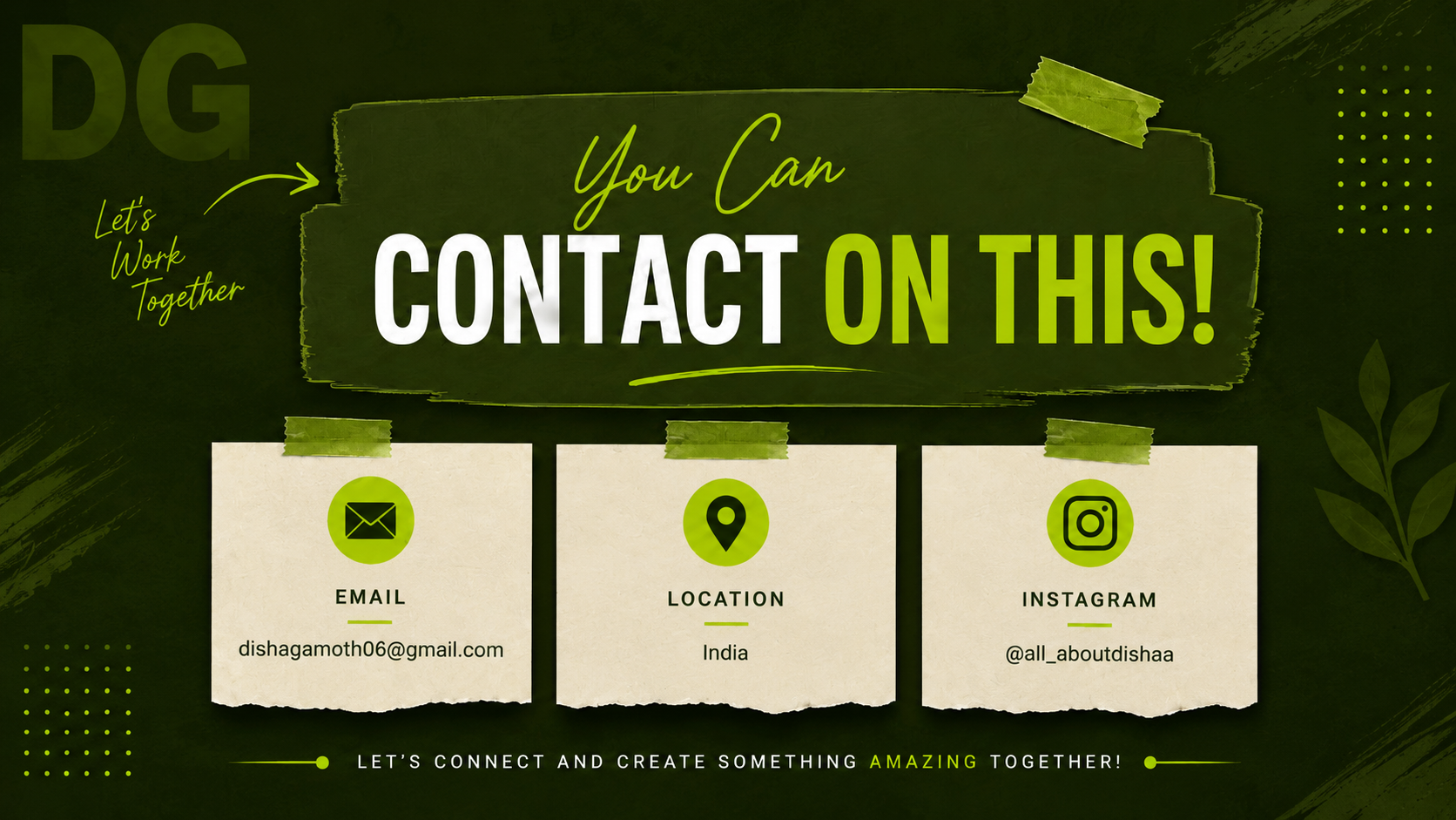 Contact — graphic design work by Disha Gamoth